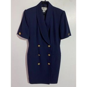 Atrium Collection Navy Blue Double-Breasted Blazer Dress